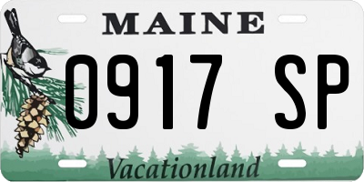 ME license plate 0917SP