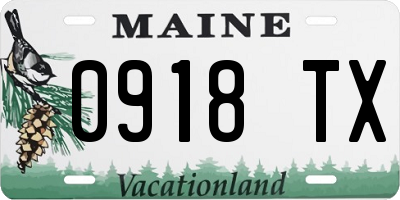 ME license plate 0918TX
