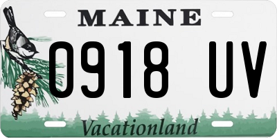 ME license plate 0918UV
