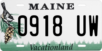 ME license plate 0918UW