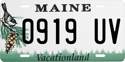 ME license plate 0919UV