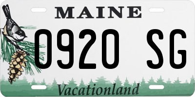 ME license plate 0920SG