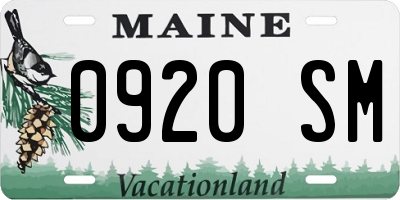 ME license plate 0920SM