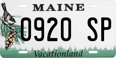 ME license plate 0920SP