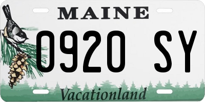 ME license plate 0920SY