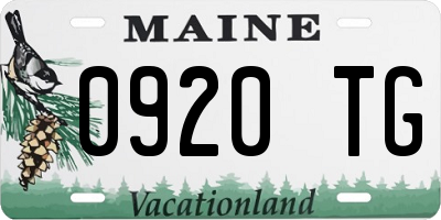 ME license plate 0920TG
