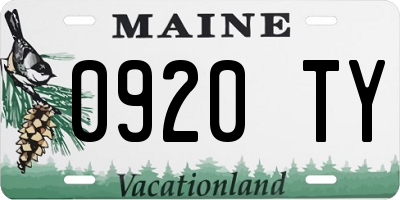 ME license plate 0920TY