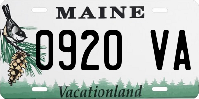 ME license plate 0920VA