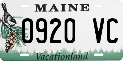 ME license plate 0920VC