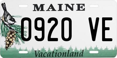 ME license plate 0920VE