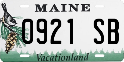 ME license plate 0921SB