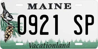 ME license plate 0921SP