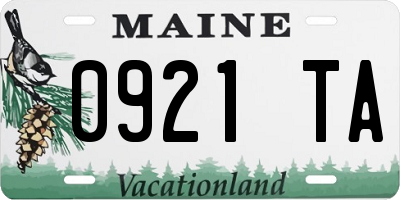 ME license plate 0921TA
