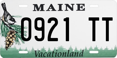 ME license plate 0921TT