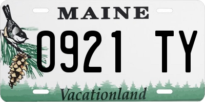 ME license plate 0921TY