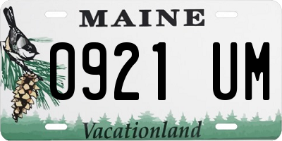 ME license plate 0921UM