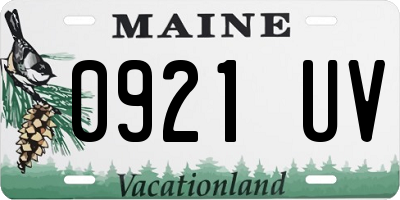 ME license plate 0921UV