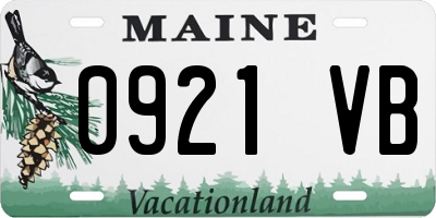 ME license plate 0921VB
