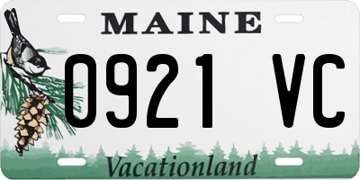 ME license plate 0921VC