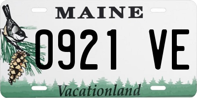ME license plate 0921VE