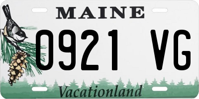 ME license plate 0921VG