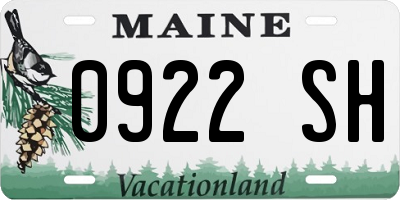 ME license plate 0922SH