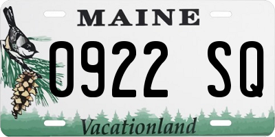 ME license plate 0922SQ