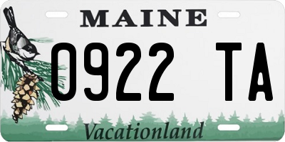 ME license plate 0922TA