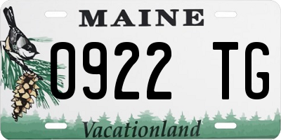 ME license plate 0922TG