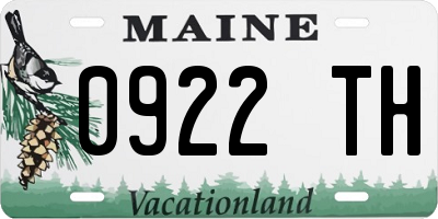 ME license plate 0922TH