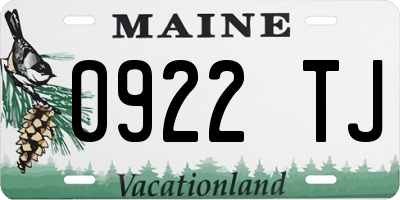 ME license plate 0922TJ