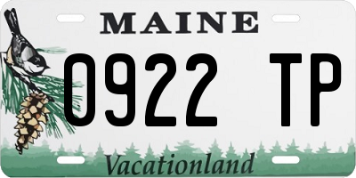 ME license plate 0922TP
