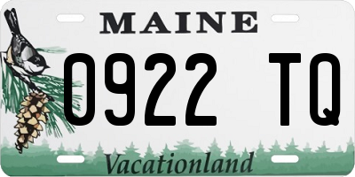 ME license plate 0922TQ