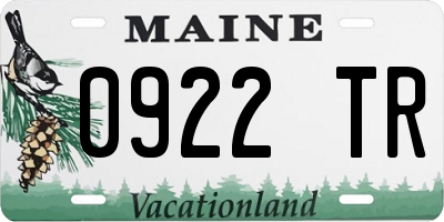 ME license plate 0922TR