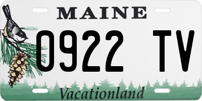 ME license plate 0922TV
