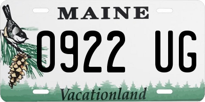 ME license plate 0922UG