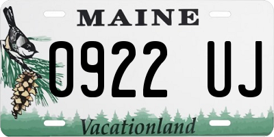 ME license plate 0922UJ