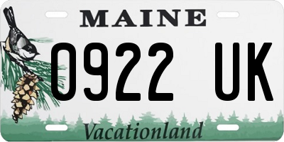 ME license plate 0922UK