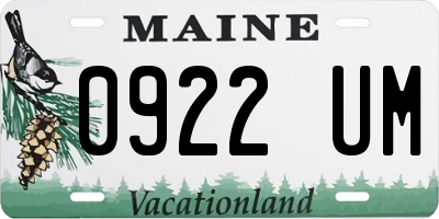 ME license plate 0922UM