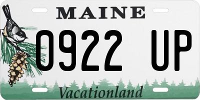 ME license plate 0922UP