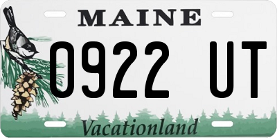 ME license plate 0922UT