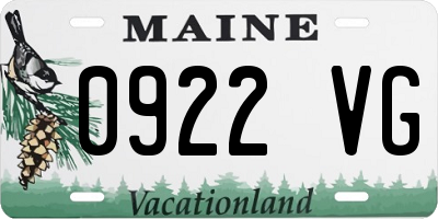 ME license plate 0922VG