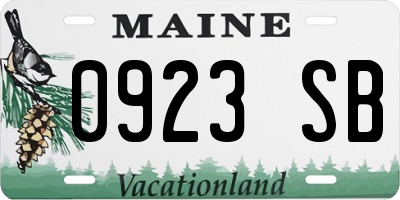 ME license plate 0923SB