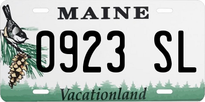 ME license plate 0923SL