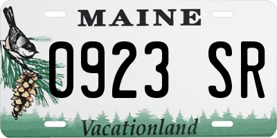 ME license plate 0923SR