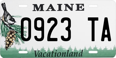 ME license plate 0923TA