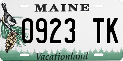 ME license plate 0923TK