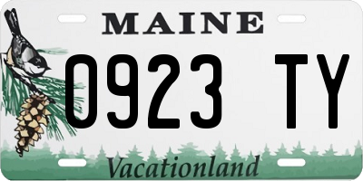 ME license plate 0923TY