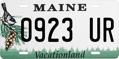 ME license plate 0923UR