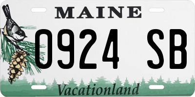 ME license plate 0924SB